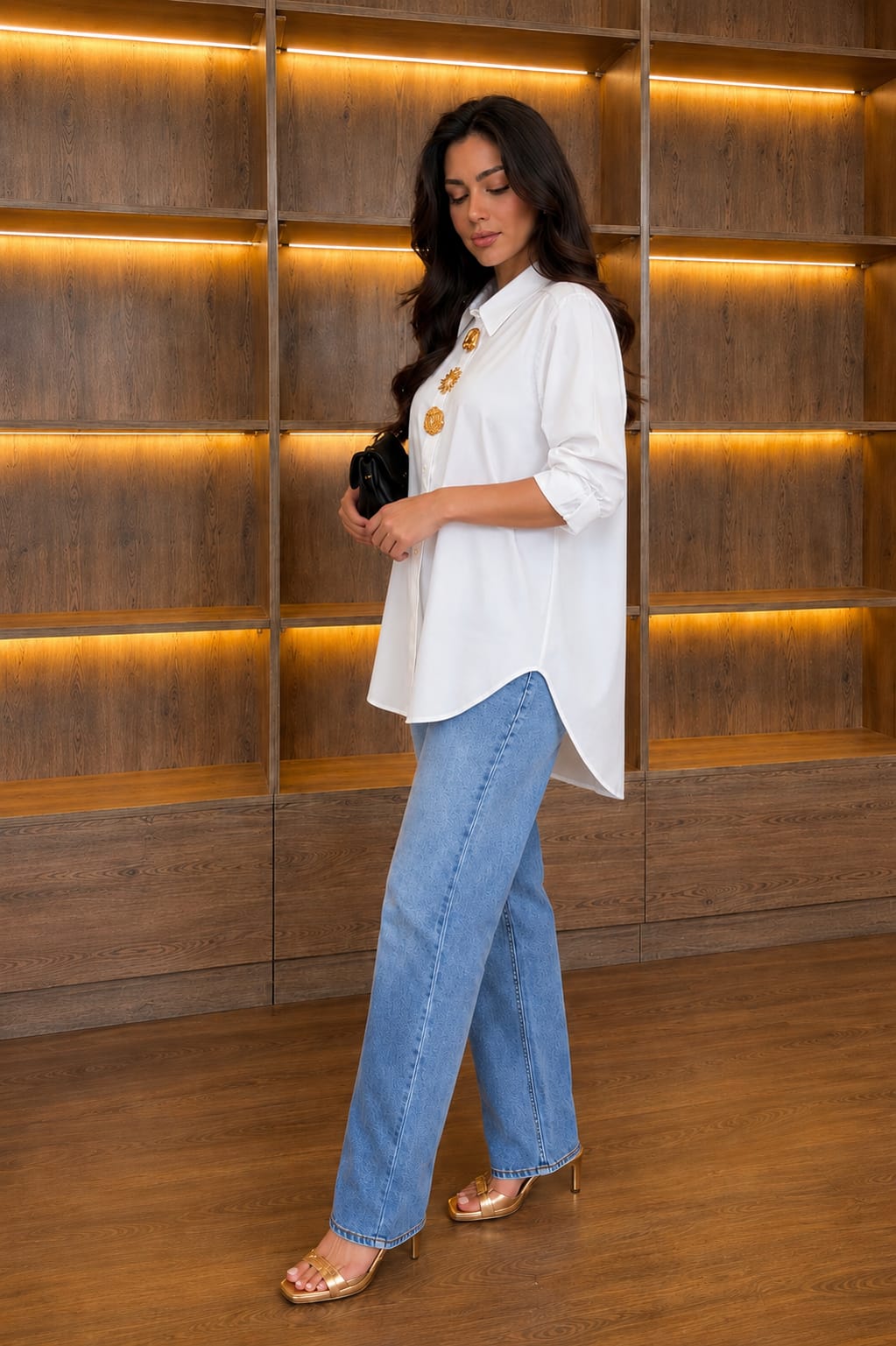 THE WHITE SIGNATURE EMBELLISHED POPLIN SHIRT