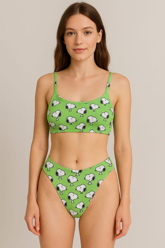 SHEIN PREMIUM Snoopy Ribbed Bikini