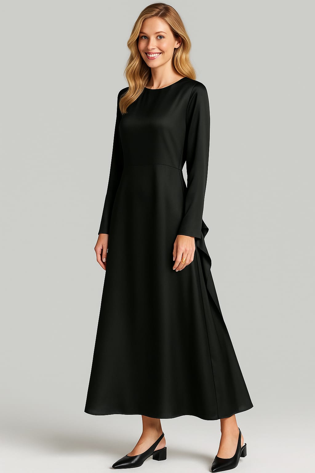 Shein Satin Asymmetrical Hem Dress