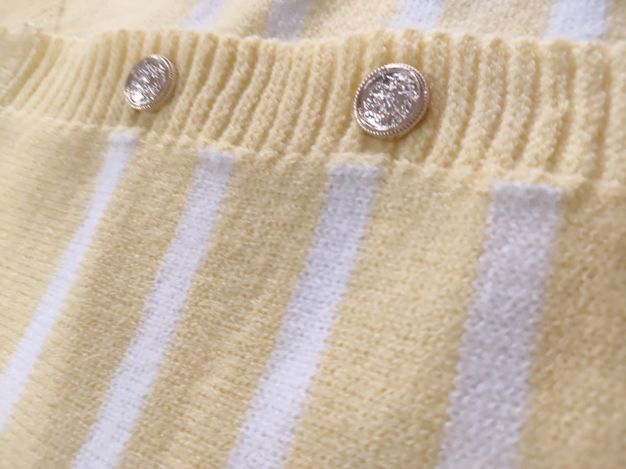Turkish Striped Gold Button Cardigan