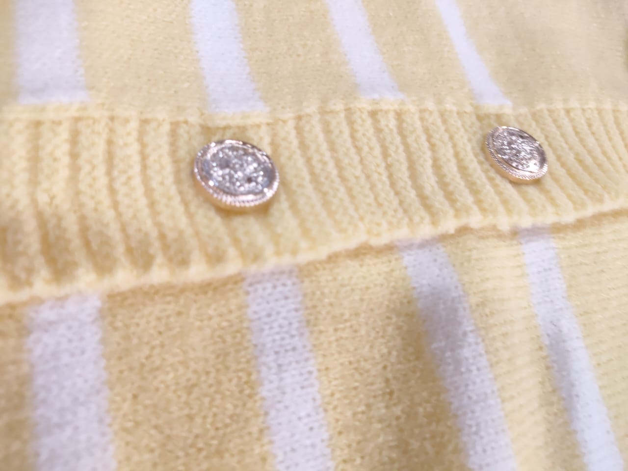 Turkish Striped Gold Button Cardigan