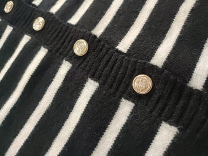 Turkish Striped Gold Button Cardigan
