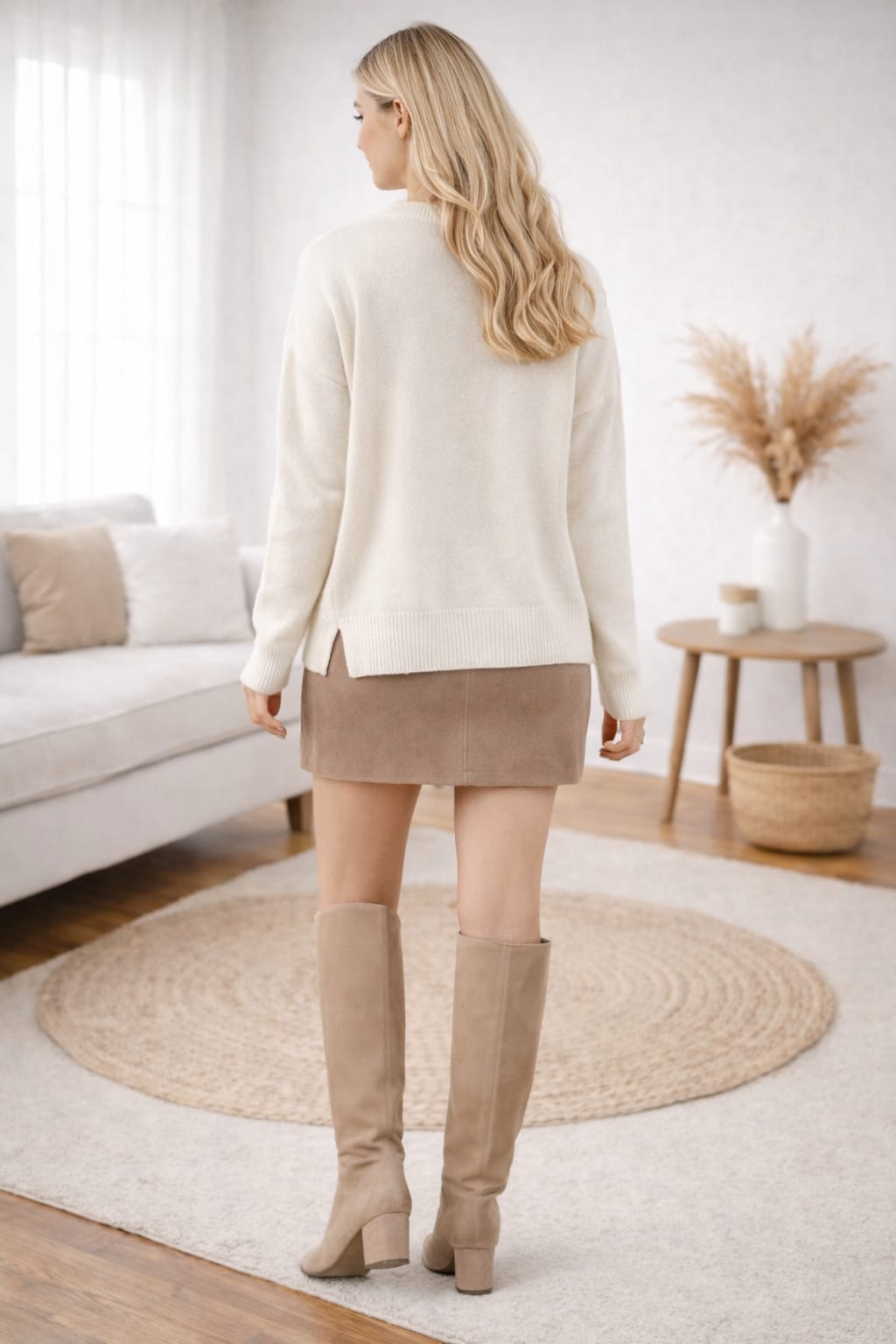 Relaxed Side Slit Knit Sweater
