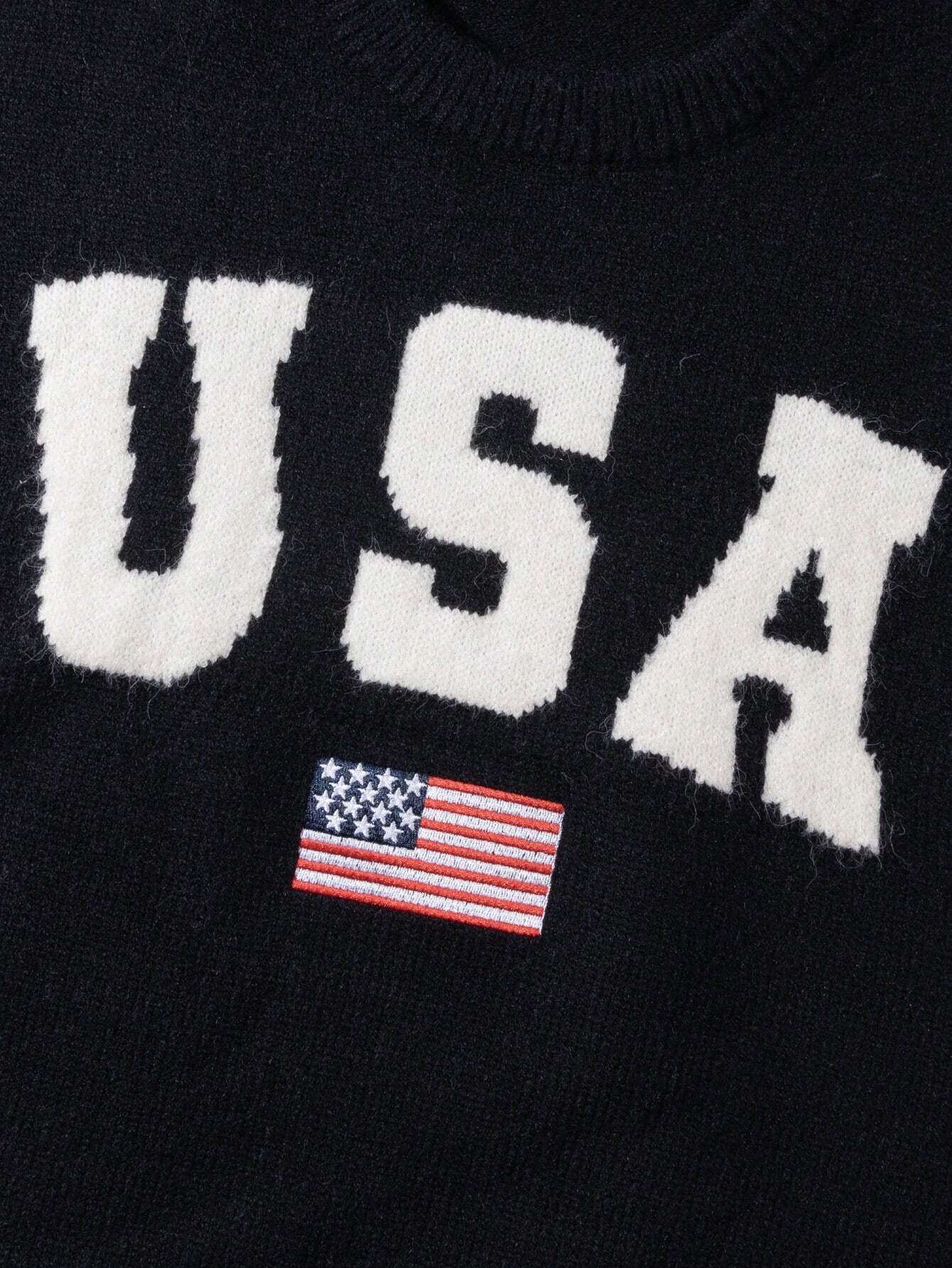 Winter USA Flag Knit Sweater