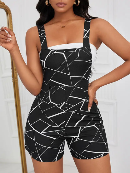 SHEIN Privé Geometric Romper