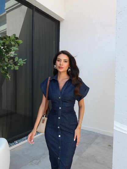 THE TIMELESS DENIM MAXI DRESS