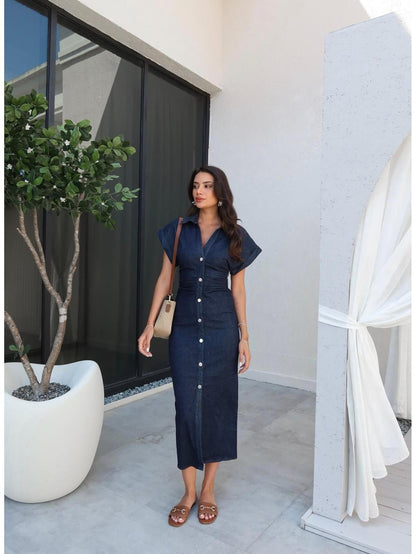 THE TIMELESS DENIM MAXI DRESS