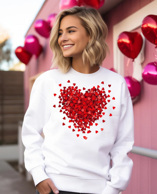 SHEIN Heart Print Oversized Sweatshirt