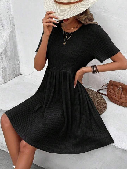 SHEIN Solid Ribbed Knit Dress - ZEBrand