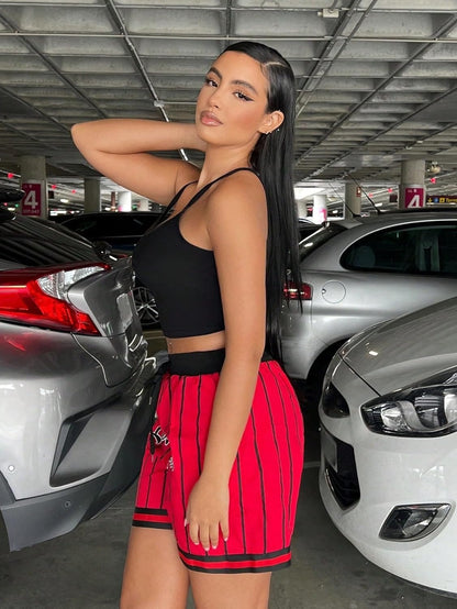 Shein Striped Graphic Shorts