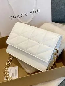 SHEIN Quilted Print Square Bag