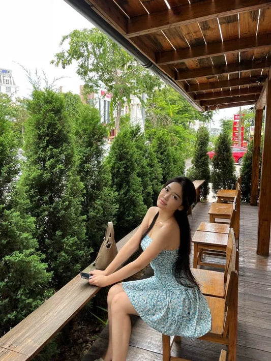 Shein Ditsy Floral Ruffle Tube Dress