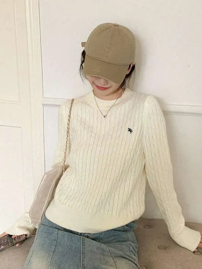 SHEIN Trends Elegant Textured Crew Neck Knit Sweater