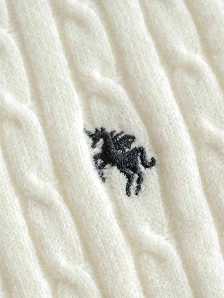 SHEIN Trends Elegant Textured Crew Neck Knit Sweater