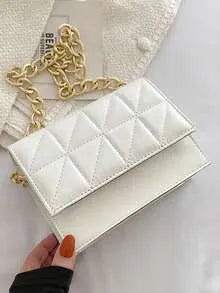 SHEIN Quilted Print Square Bag
