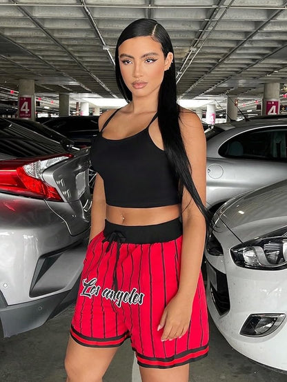 Shein Striped Graphic Shorts