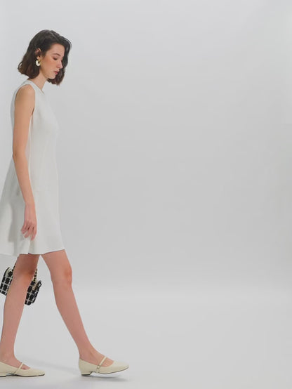 MOTF PREMIUM WOVEN FLARE HEM DRESS