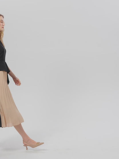 MOTF PREMIUM TWO-TONE PLEATED HEM 2-IN-1 DRESS