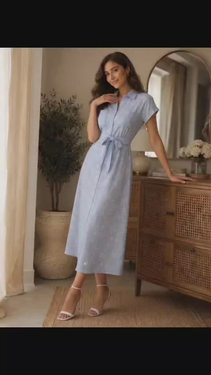 THE SIGNATURE FLORAL STRIPE DRESS