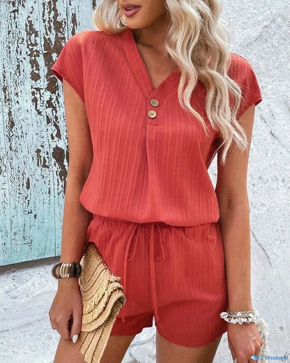 Button-up Top and  Shorts