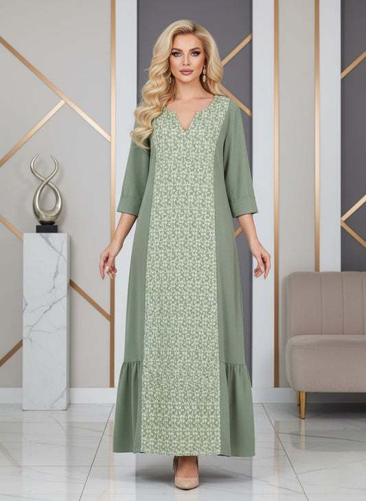 Al Najma Patchwork Long Sleeve Loose Dress