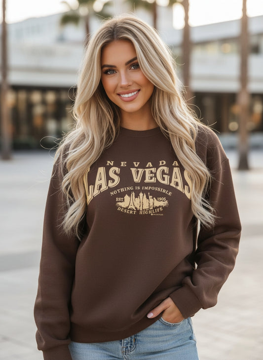 Groove Round Neck Printed Fleece Sweatshirt