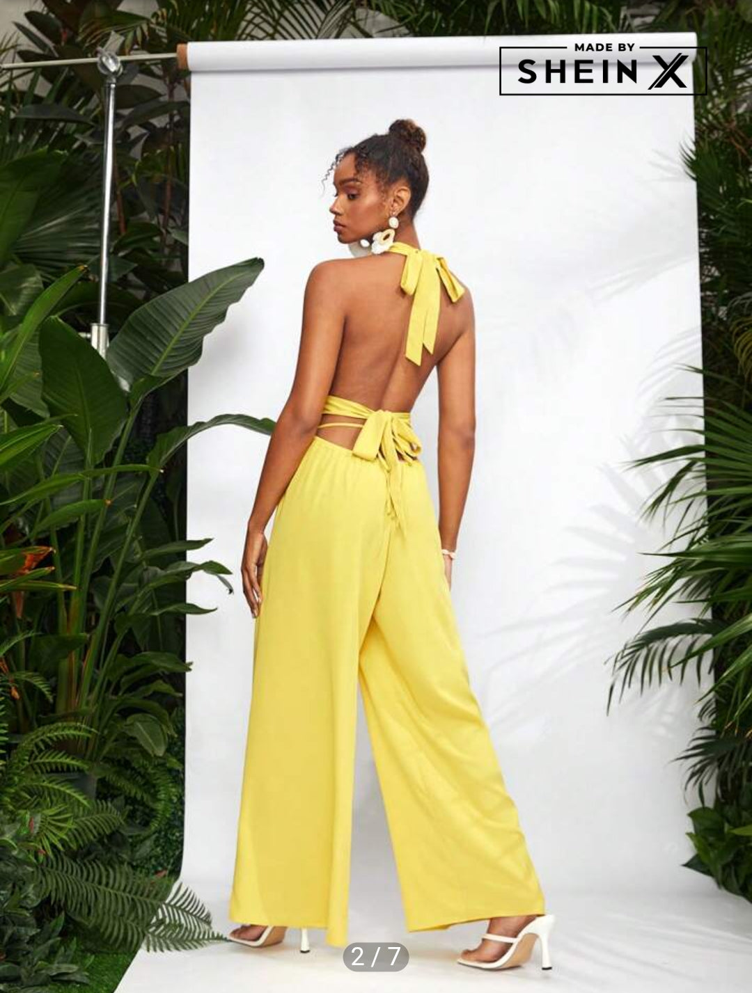 SHEIN X TrendsALEXANDRIA Draped Neck Top & Pants Set