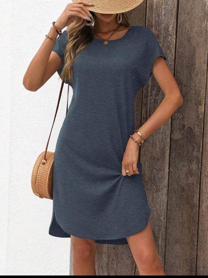 SHEIN LUNE Backless Casual Tee Dress