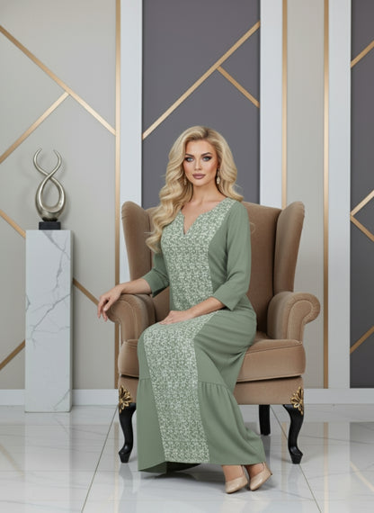 Al Najma Patchwork Long Sleeve Loose Dress