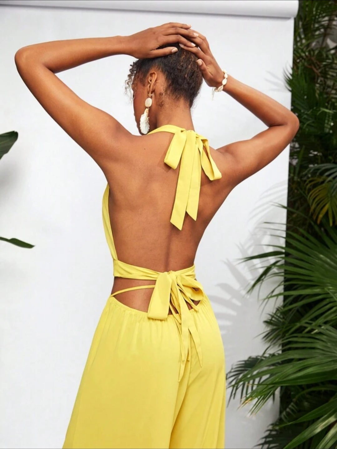 SHEIN X TrendsALEXANDRIA Draped Neck Top & Pants Set