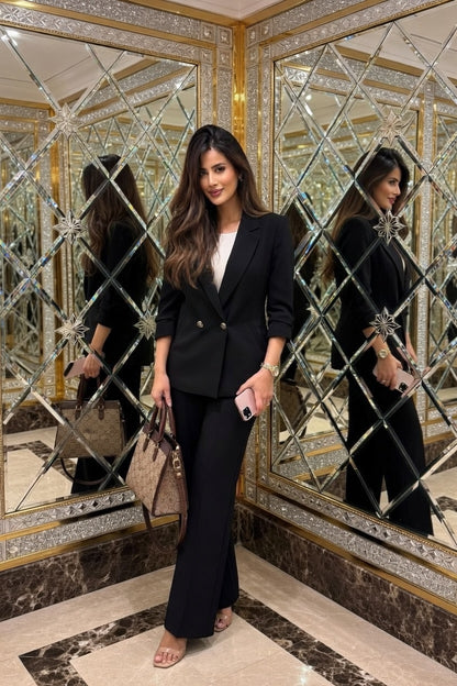 Turkish Formal Double-Breasted Suit – 3/4 Sleeve