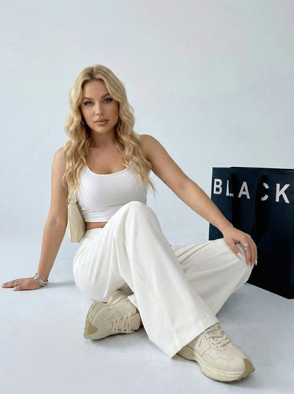 SHEIN Plus Soft Wide-Leg Trousers