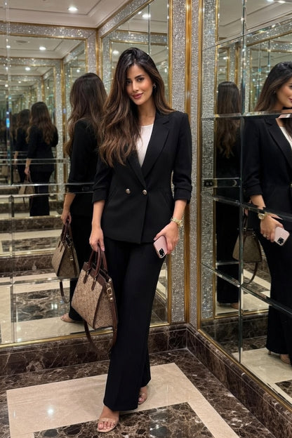 Turkish Formal Double-Breasted Suit – 3/4 Sleeve