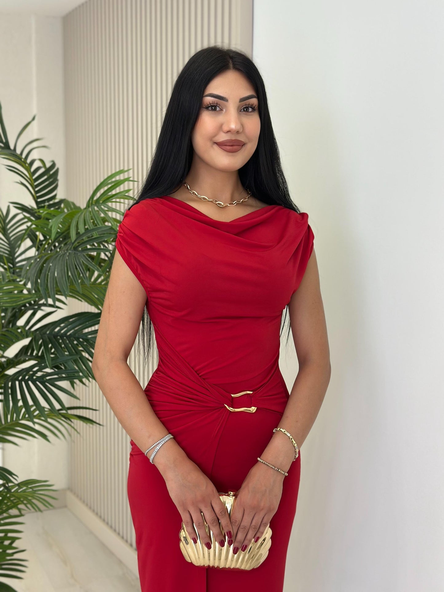 THE ROYAL PLEATED MAXI GOWN - RED