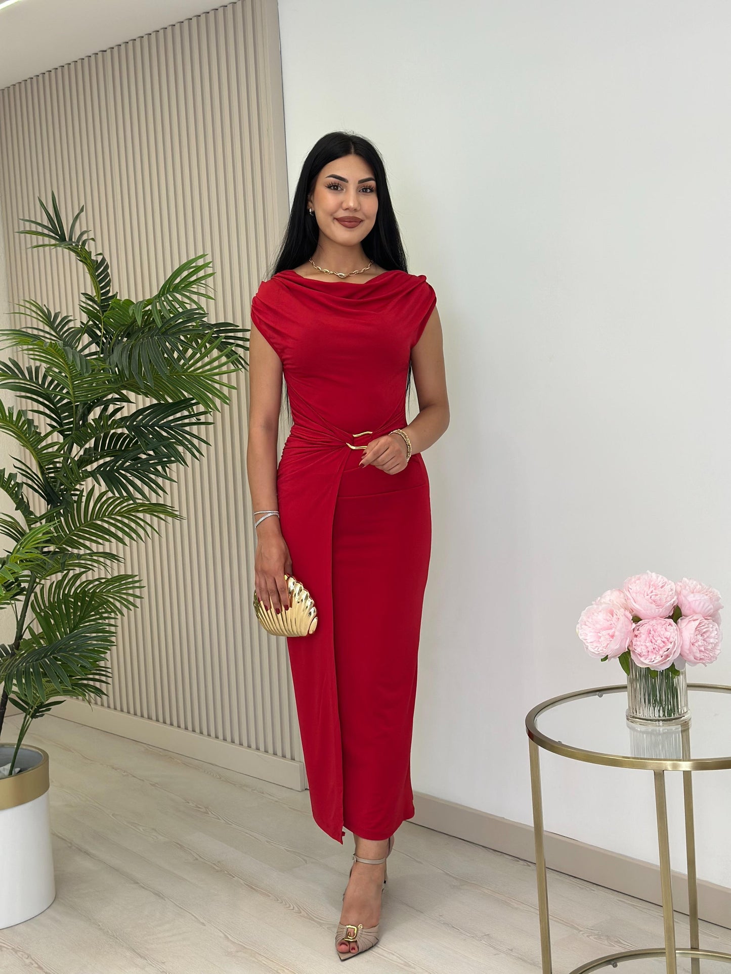 THE ROYAL PLEATED MAXI GOWN - RED