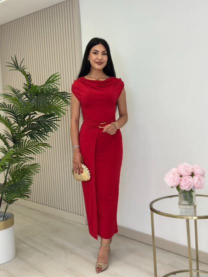 THE ROYAL PLEATED MAXI GOWN - RED