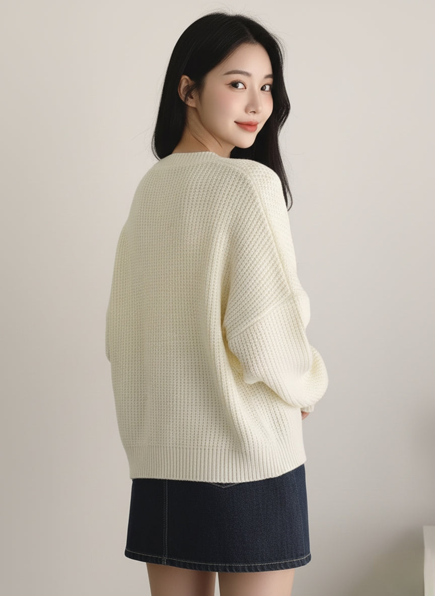 SHEIN DAZY Drop Shoulder Button Cardigan