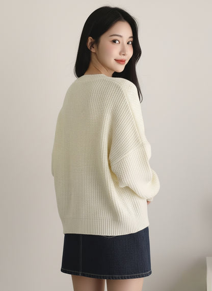 SHEIN DAZY Drop Shoulder Button Cardigan