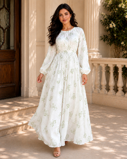 THE PEARL FLORA COTTON MAXI DRESS