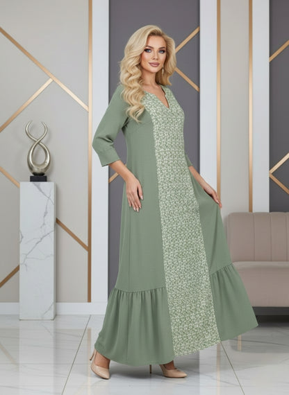 Al Najma Patchwork Long Sleeve Loose Dress