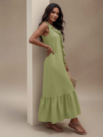 Shein Ruffle Trim V-Neck Dress