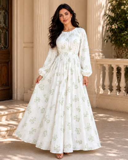 THE PEARL FLORA COTTON MAXI DRESS