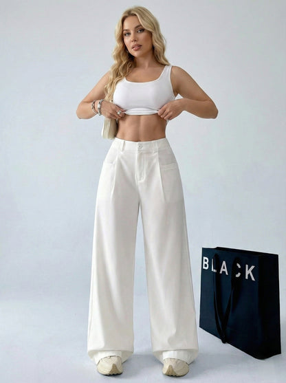 SHEIN Plus Soft Wide-Leg Trousers