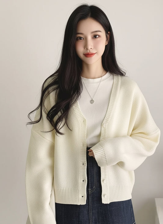 SHEIN DAZY Drop Shoulder Button Cardigan