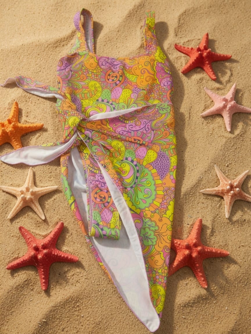 SHEIN PREMIUM TWO Piece Swimwear With Scarf