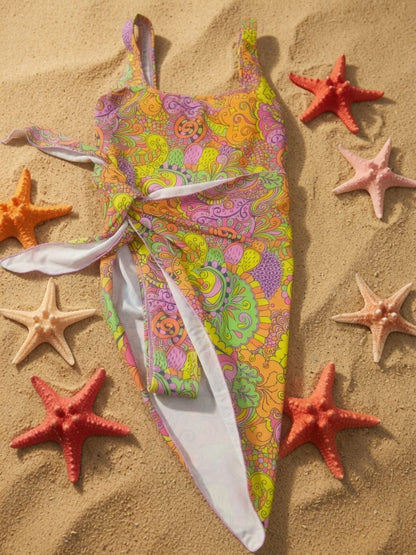 SHEIN PREMIUM TWO Piece Swimwear With Scarf