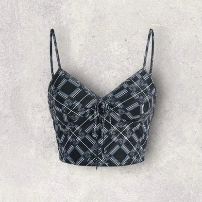 SHEIN EZwear Plaid Tie Front Cami Top